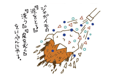 ジャガイモの皮むきと汚れ落とし