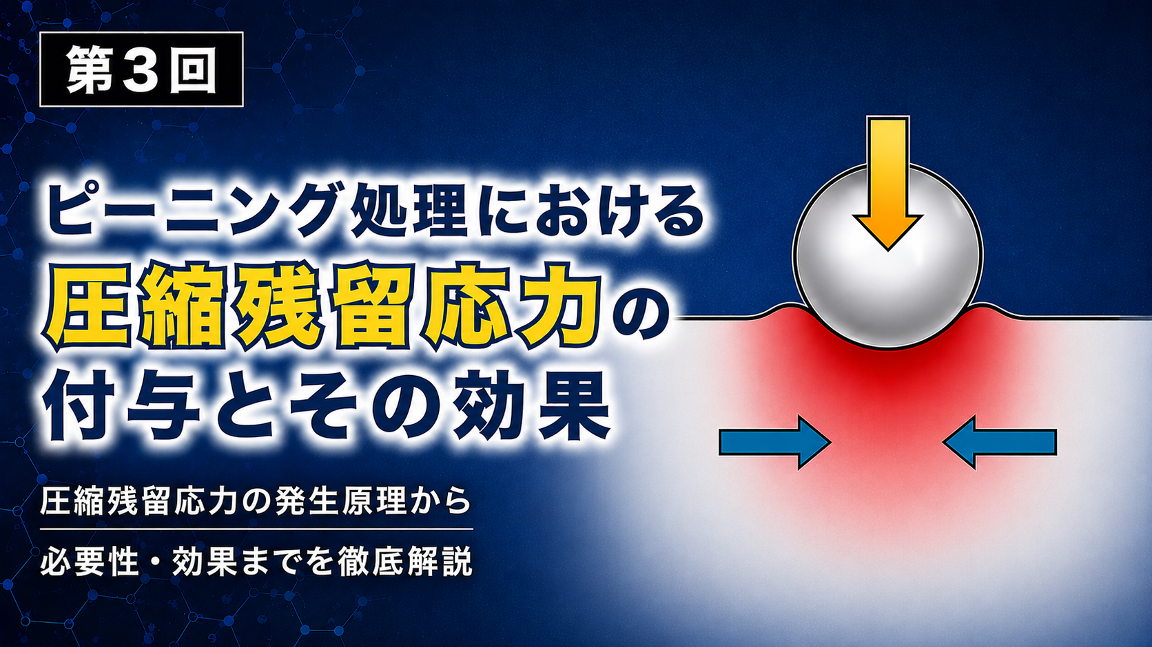 【第3回】ピーニング処理における圧縮残留応力の付与とその効果
